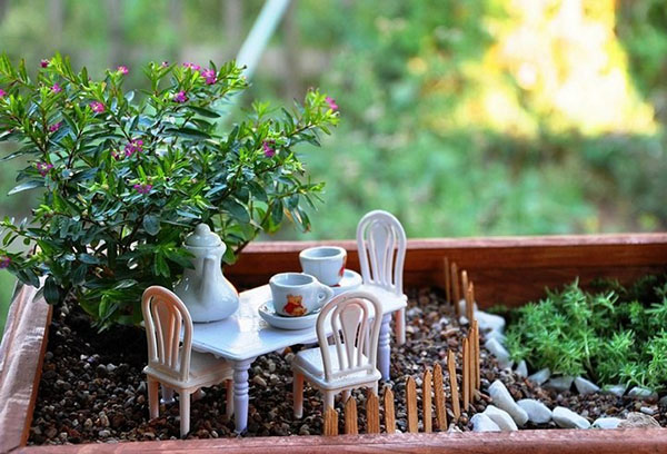 Décor de jardin en pot